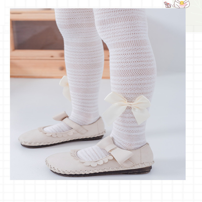 Girls Pack of 3 Cotton Tights Thin Hollowed Net Summer with Bowknot 1Y-8Y